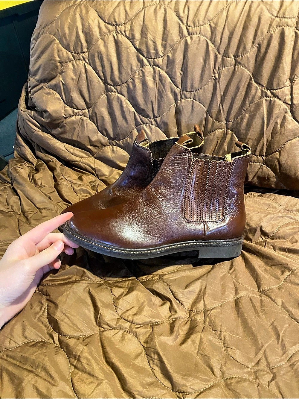Zara Brown Leather Chelsea Boots EU 38